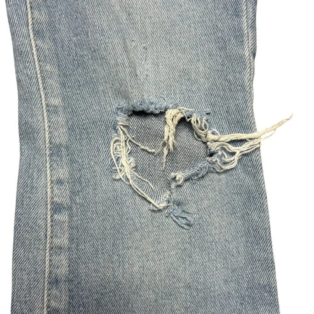 Old Navy Girls Flare Leg Jeans Size 8 Distressed Light Wash